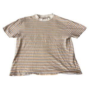 Abercrombie Retro Orange and Blue Striped Crop Top